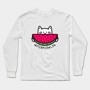 Watermeowlon Watermelon Cat Long Sleeve T-Shirt